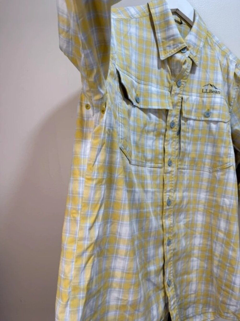 L.L. Bean No Fly Zone Plaid Preppy Fisherman Camping Outdoors Collar Shirt - Picture 8 of 12
